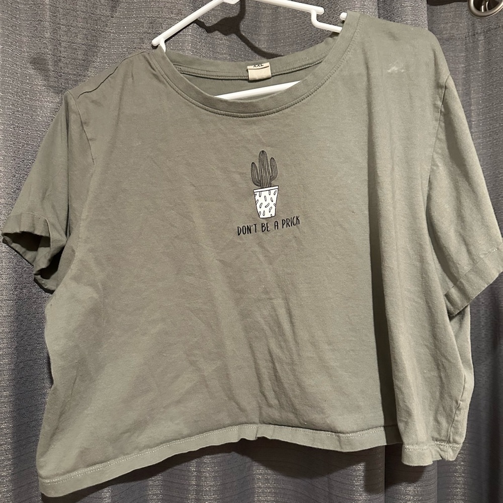 Vibe n’ XXL green “don’t be a prick” crop top